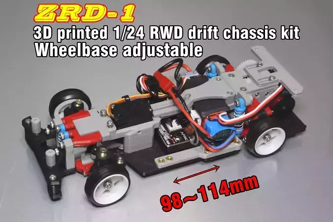 24th RWD drift chassis kit 3D print model