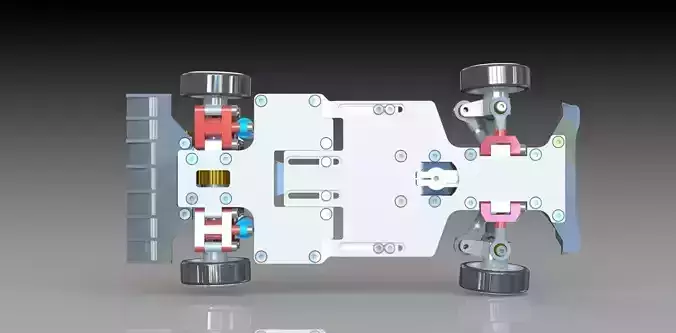 24th RWD drift chassis kit 3D print model 5
