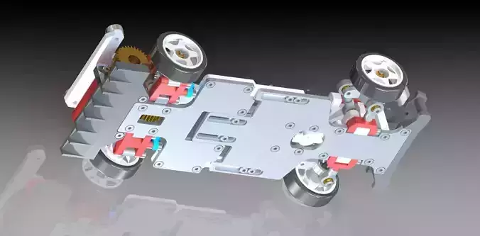 24th RWD drift chassis kit 3D print model 4