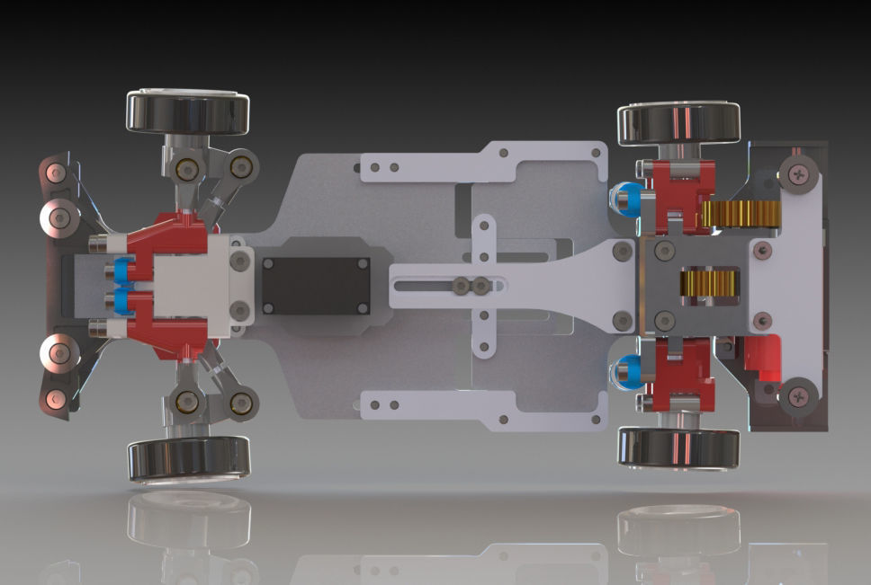 RWD drift chassis kit 3D print model_15