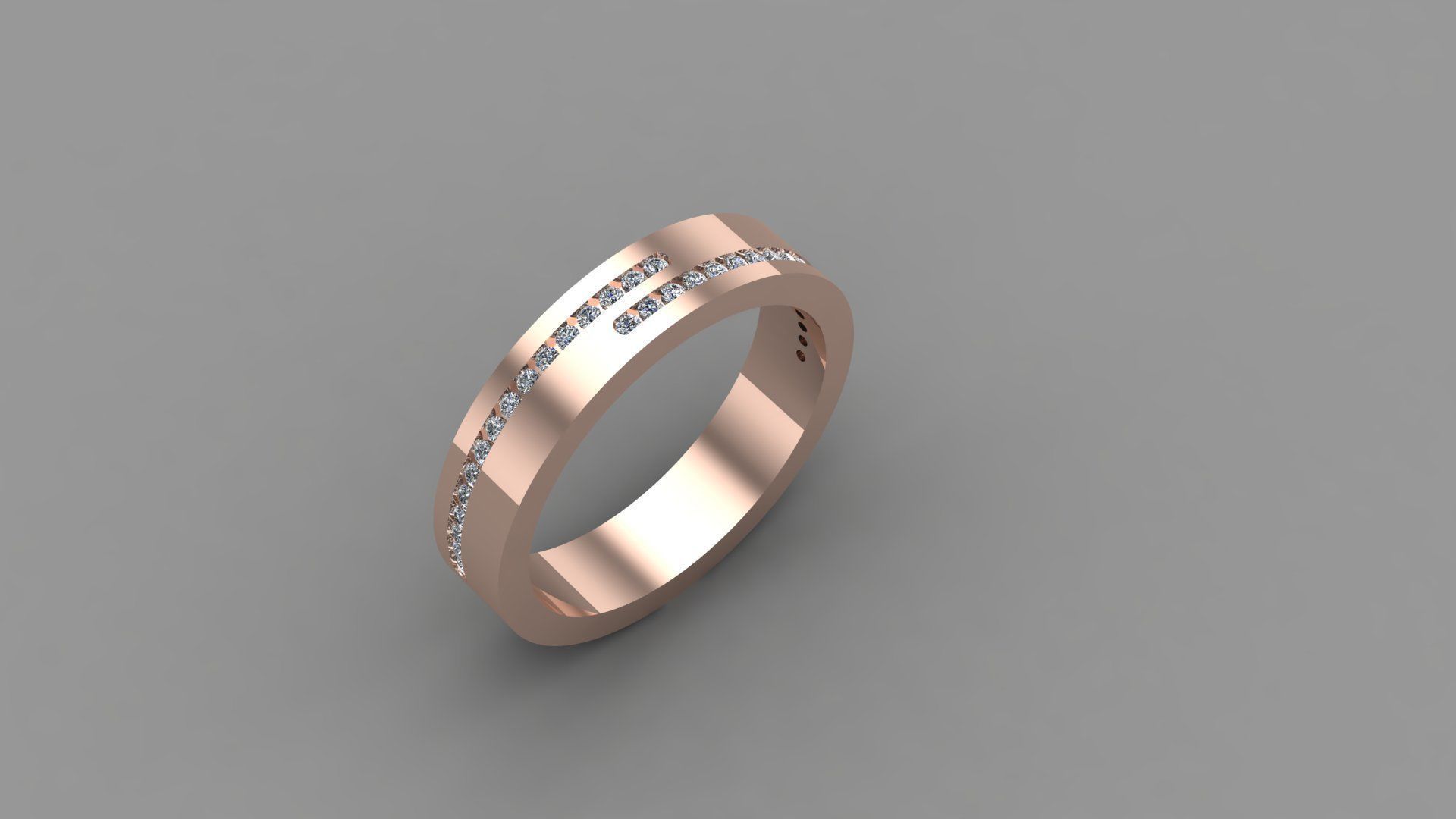 Band ring 3D print model_4