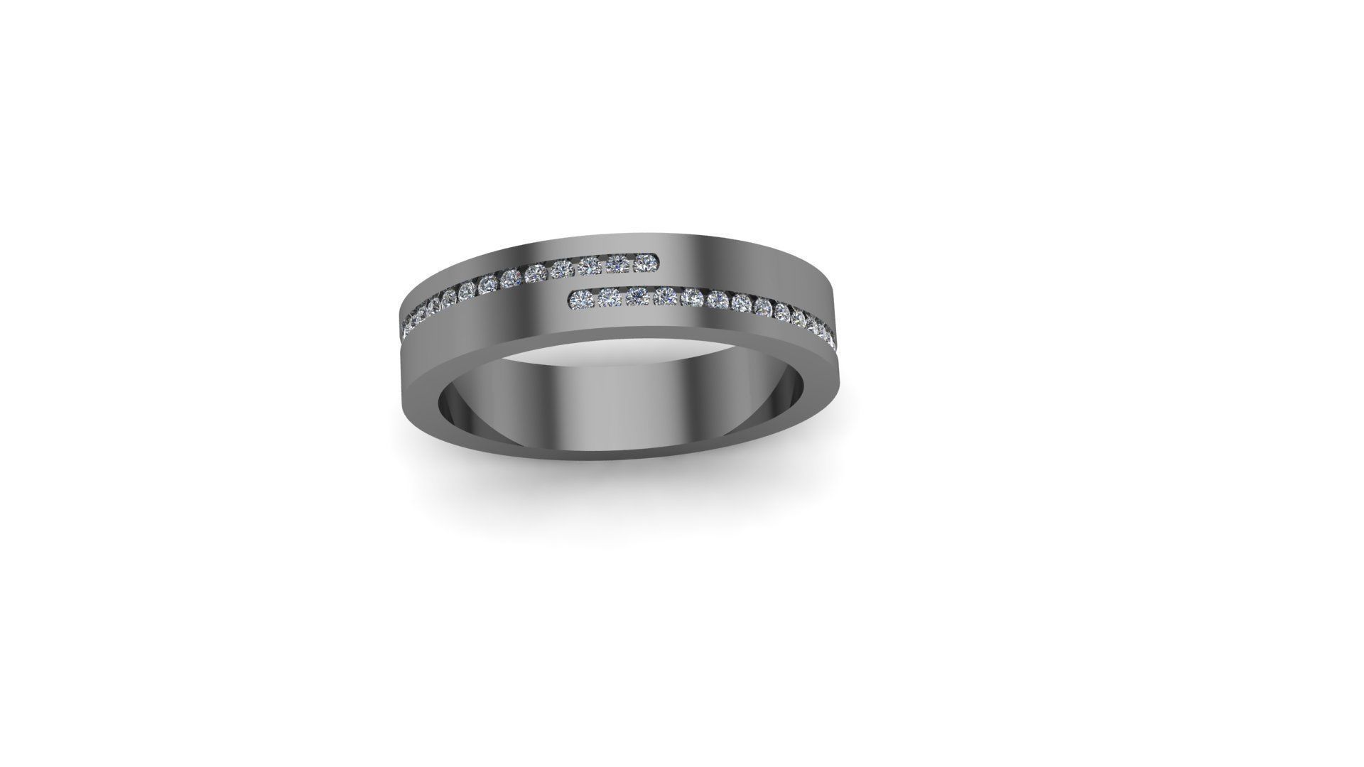 Band ring 3D print model_1