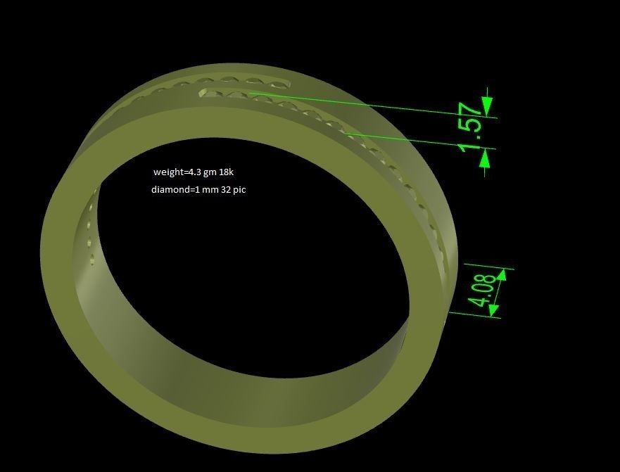 Band ring 3D print model_6
