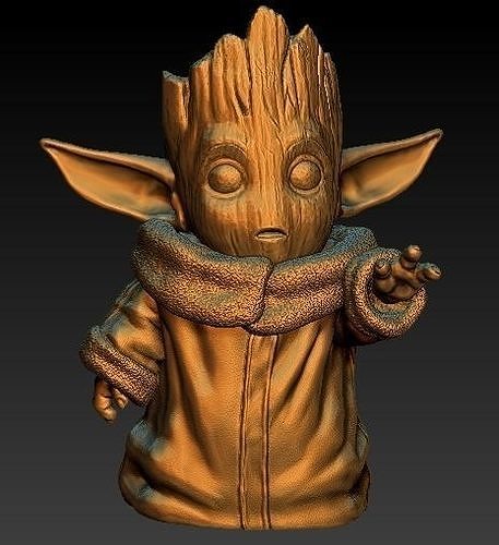 YODAGROOT - BABY YODA BABY GROOT Free 3D print model