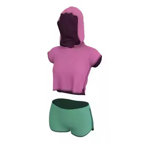 Female hoodie and shorts