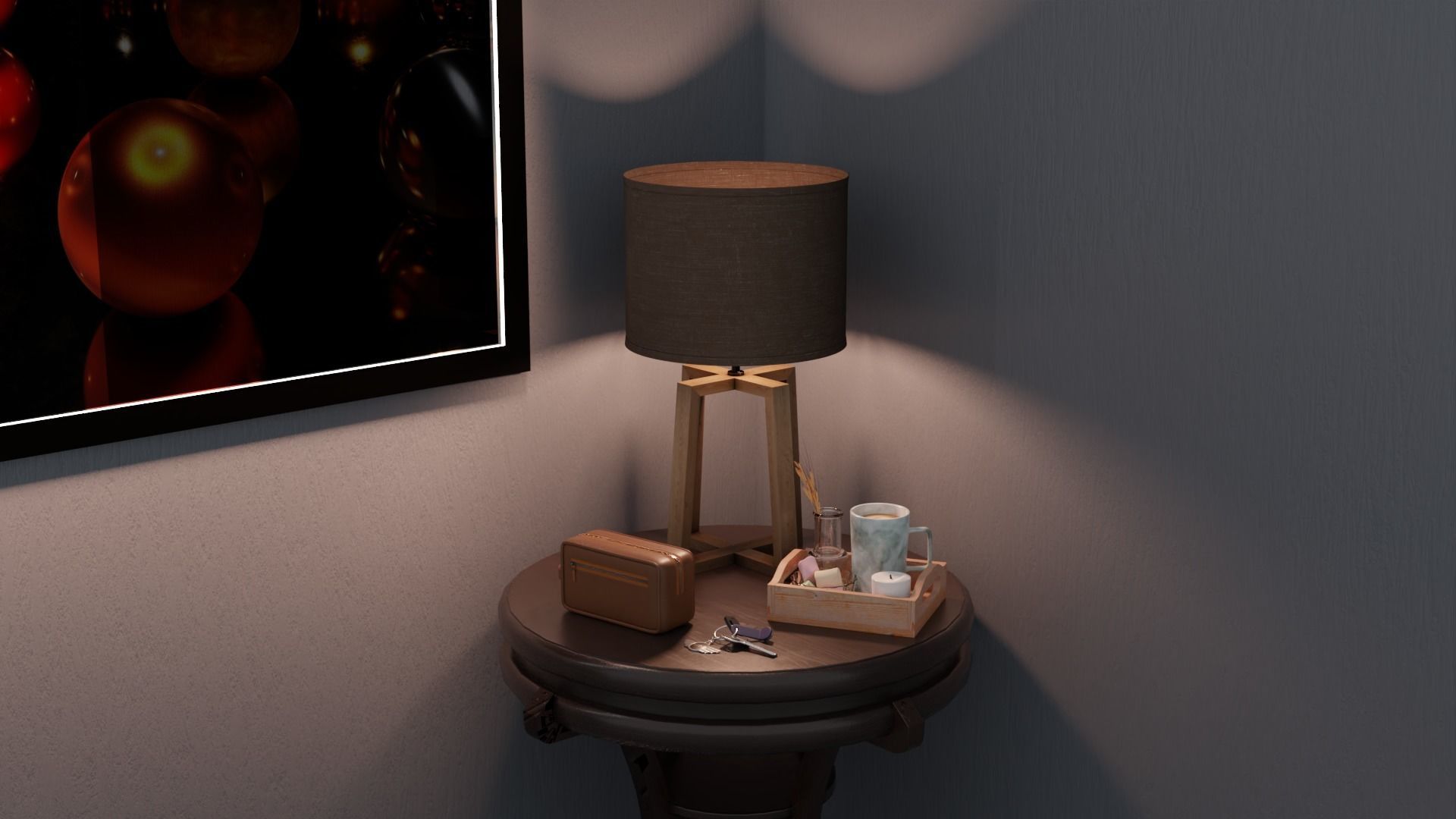 EVE side table Lamp Low-poly 3D model_1