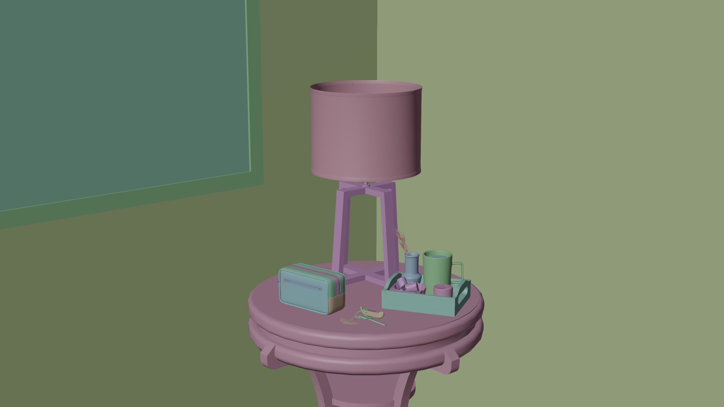 EVE side table Lamp Low-poly 3D model_2