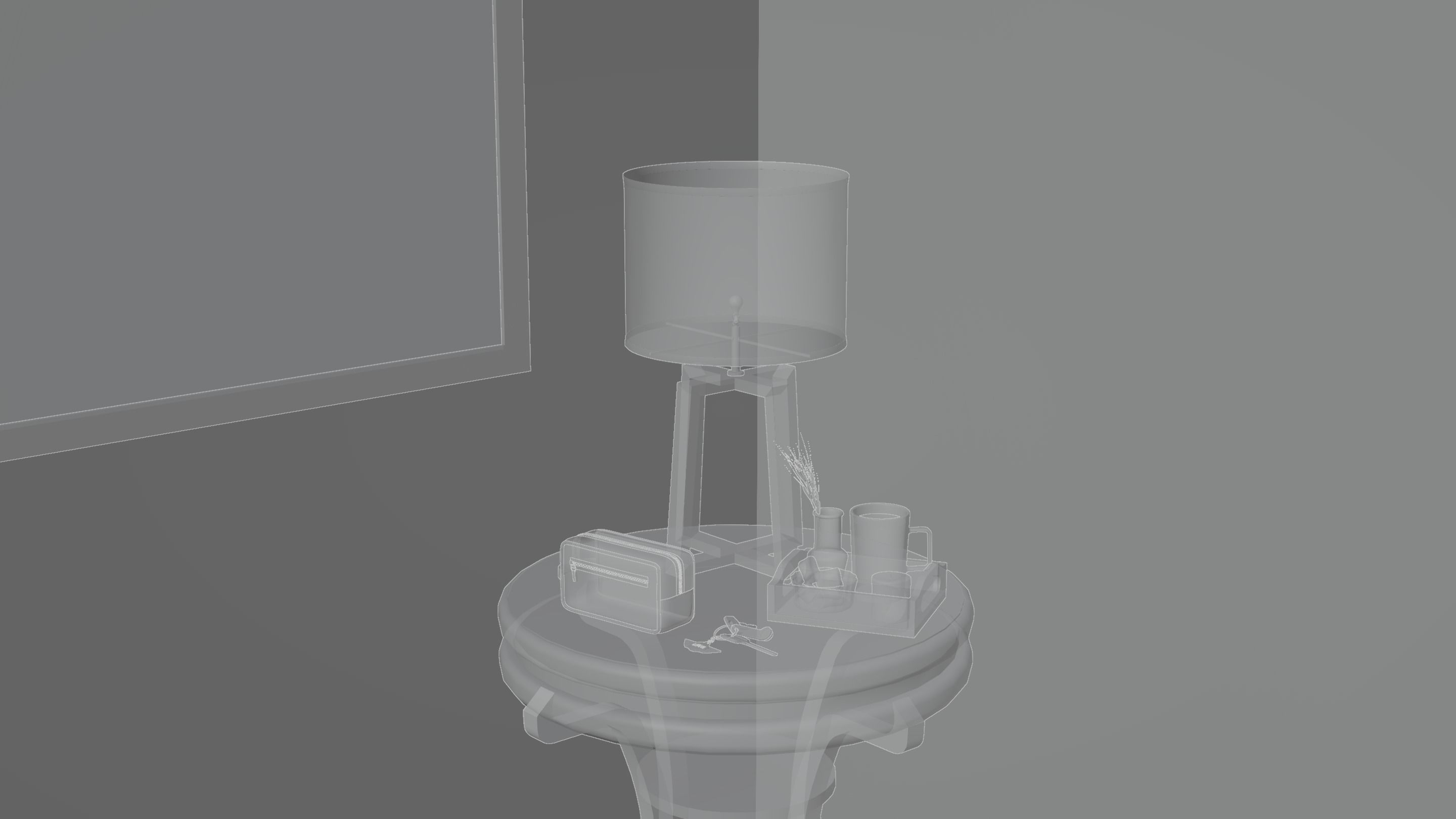 EVE side table Lamp Low-poly 3D model_5