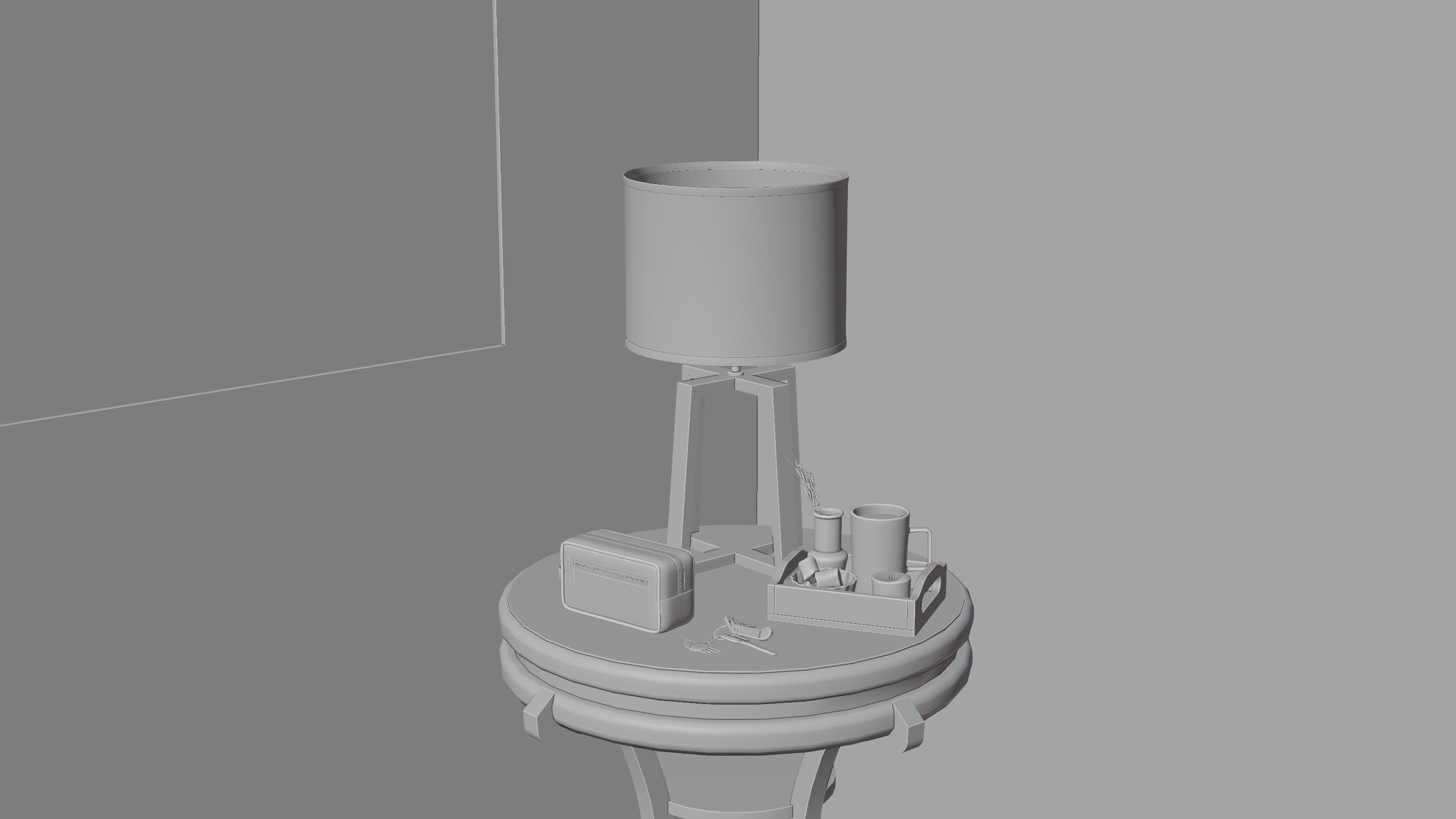 EVE side table Lamp Low-poly 3D model_3