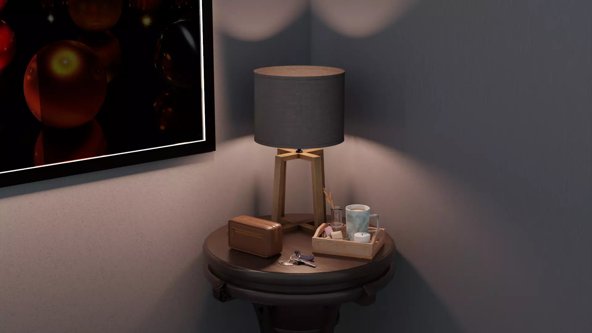 EVE side table Lamp Low-poly 3D model_0