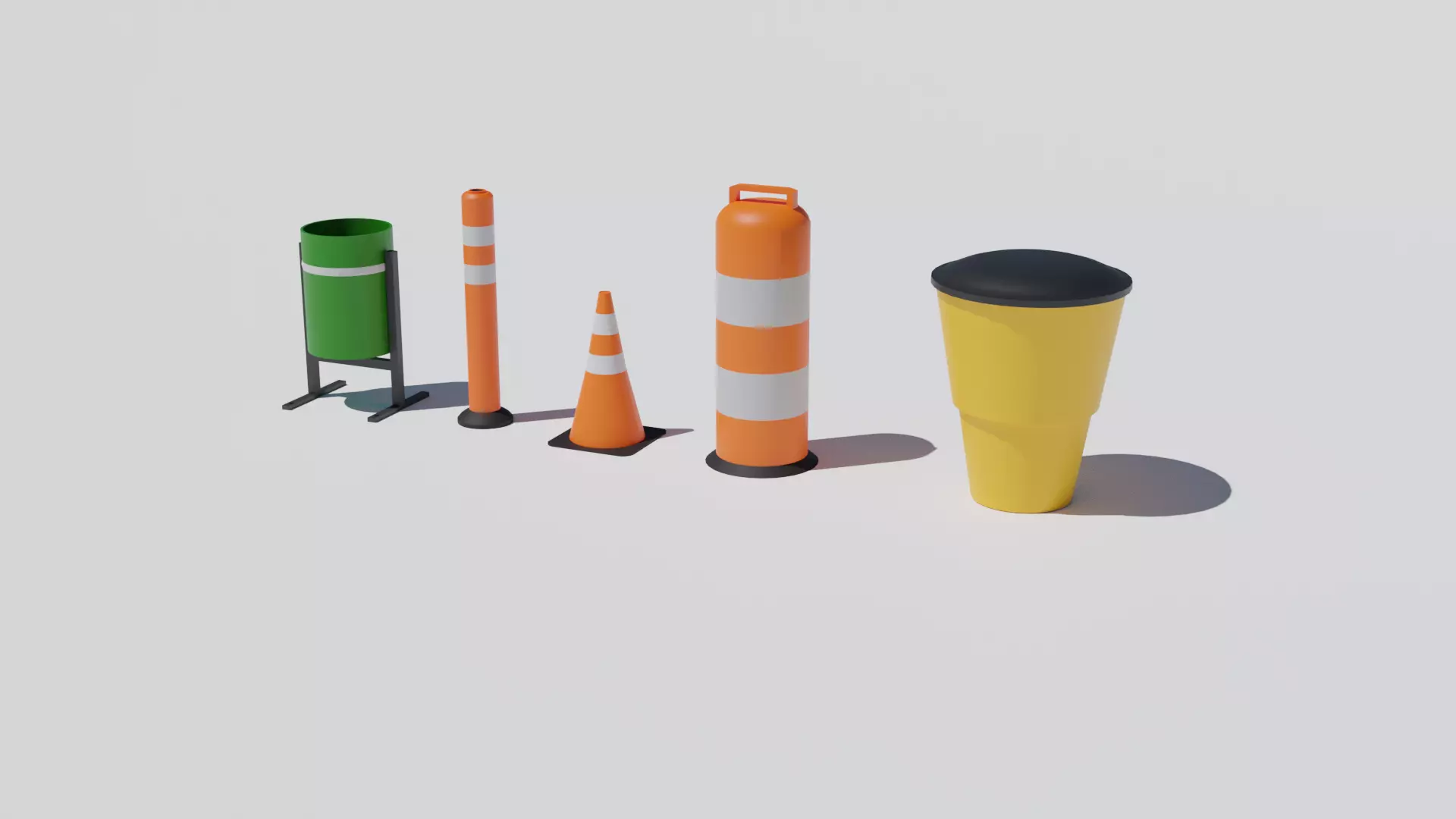 Traffic signs Free low-poly 3D model