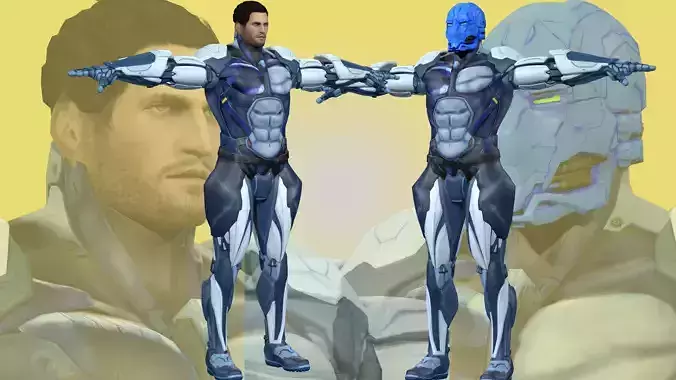 Cyborg Rig - Face include 3D model