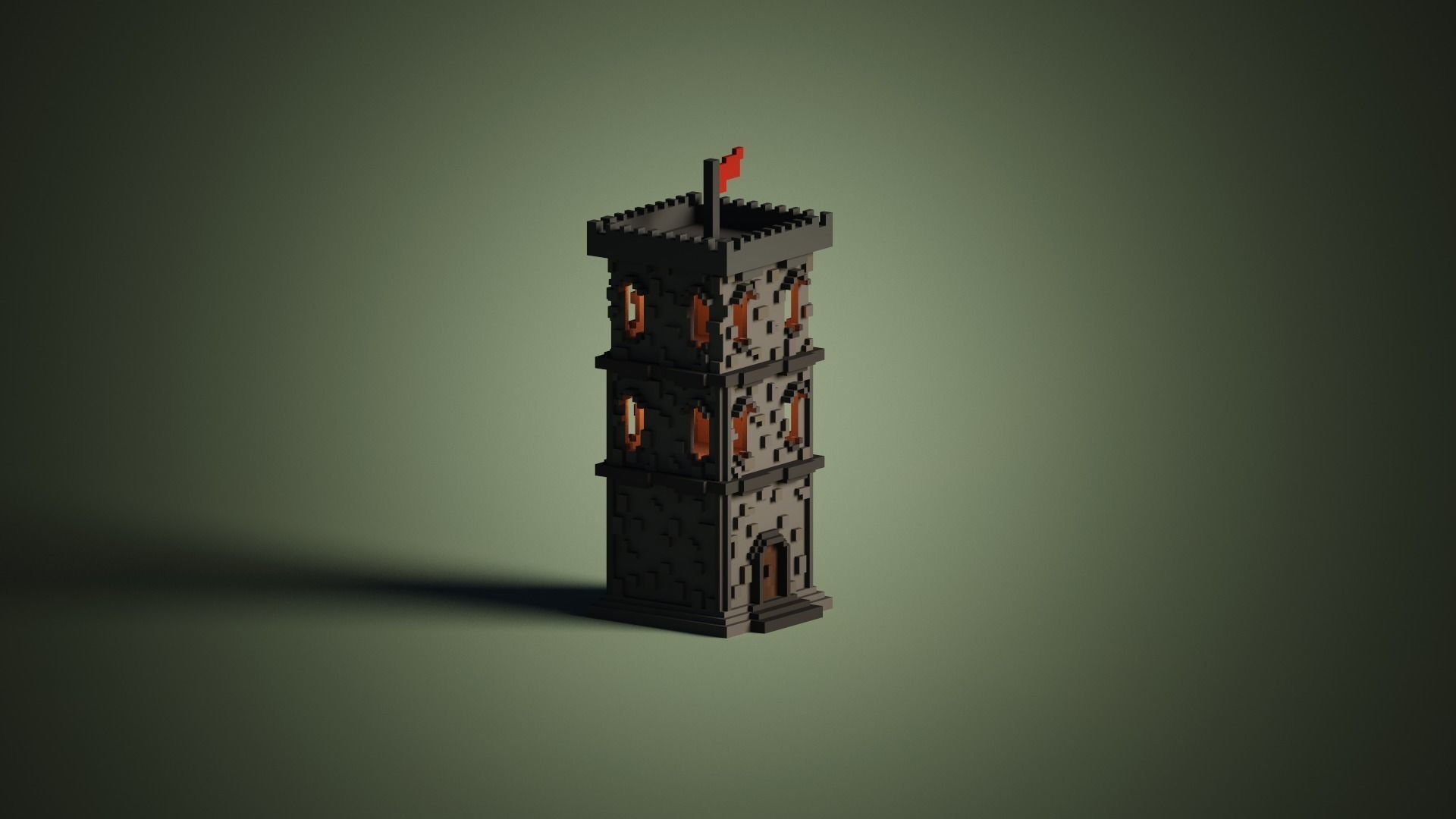 WatchTower lego tower Low-poly 3D model_8