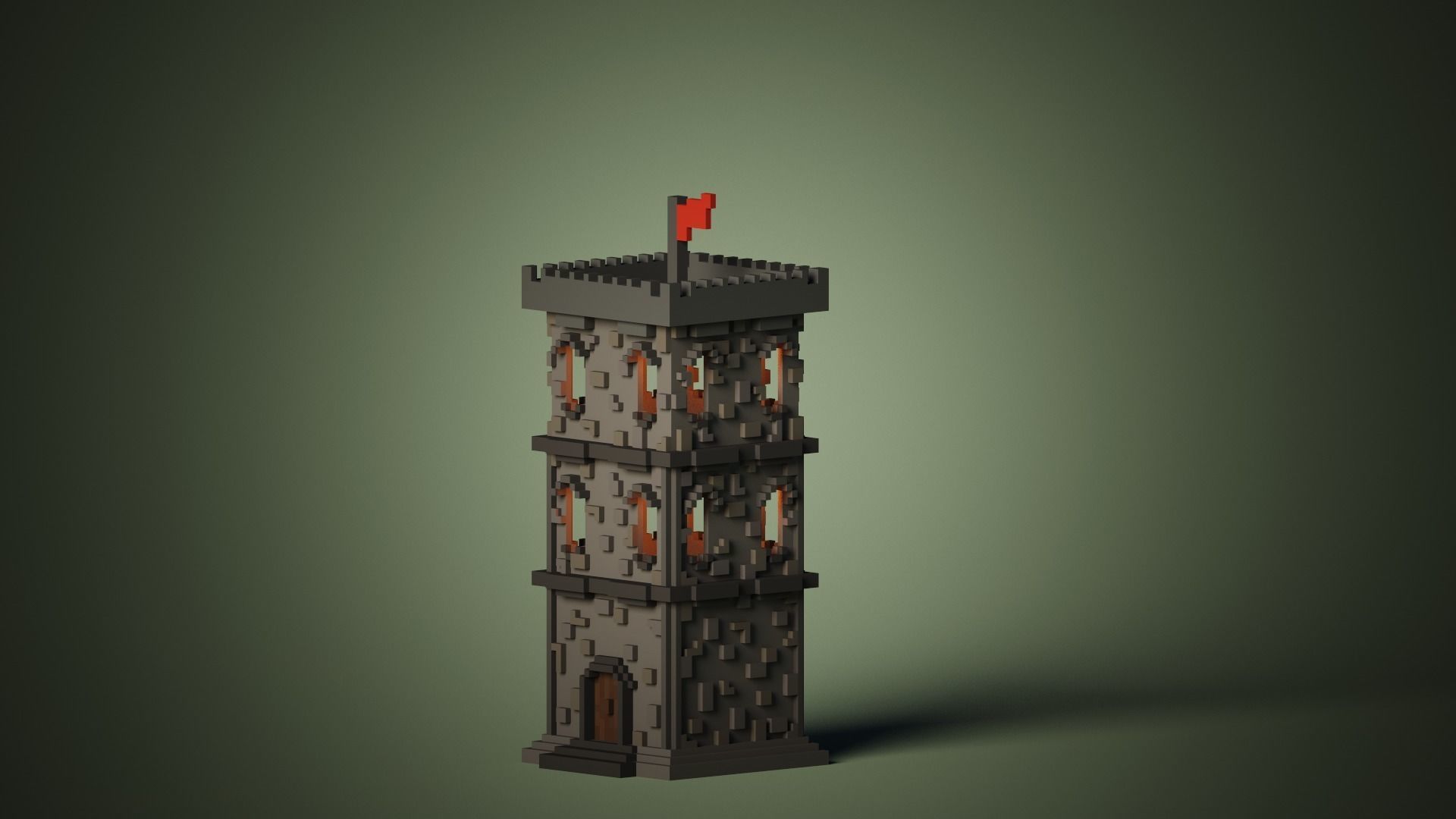 WatchTower lego tower Low-poly 3D model_4