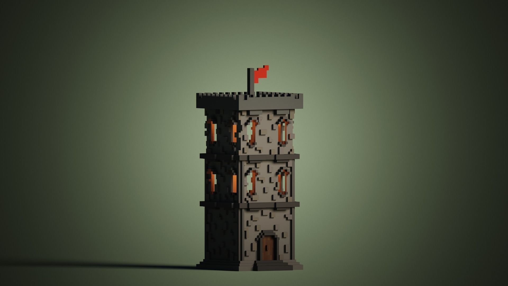 WatchTower lego tower Low-poly 3D model_5