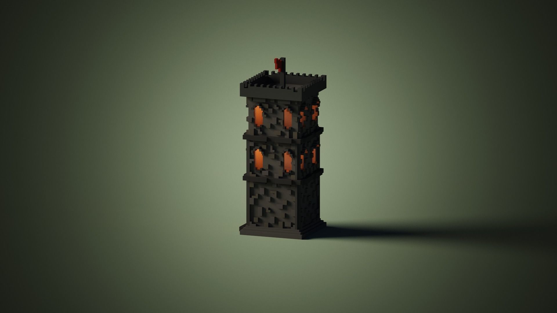 WatchTower lego tower Low-poly 3D model_6