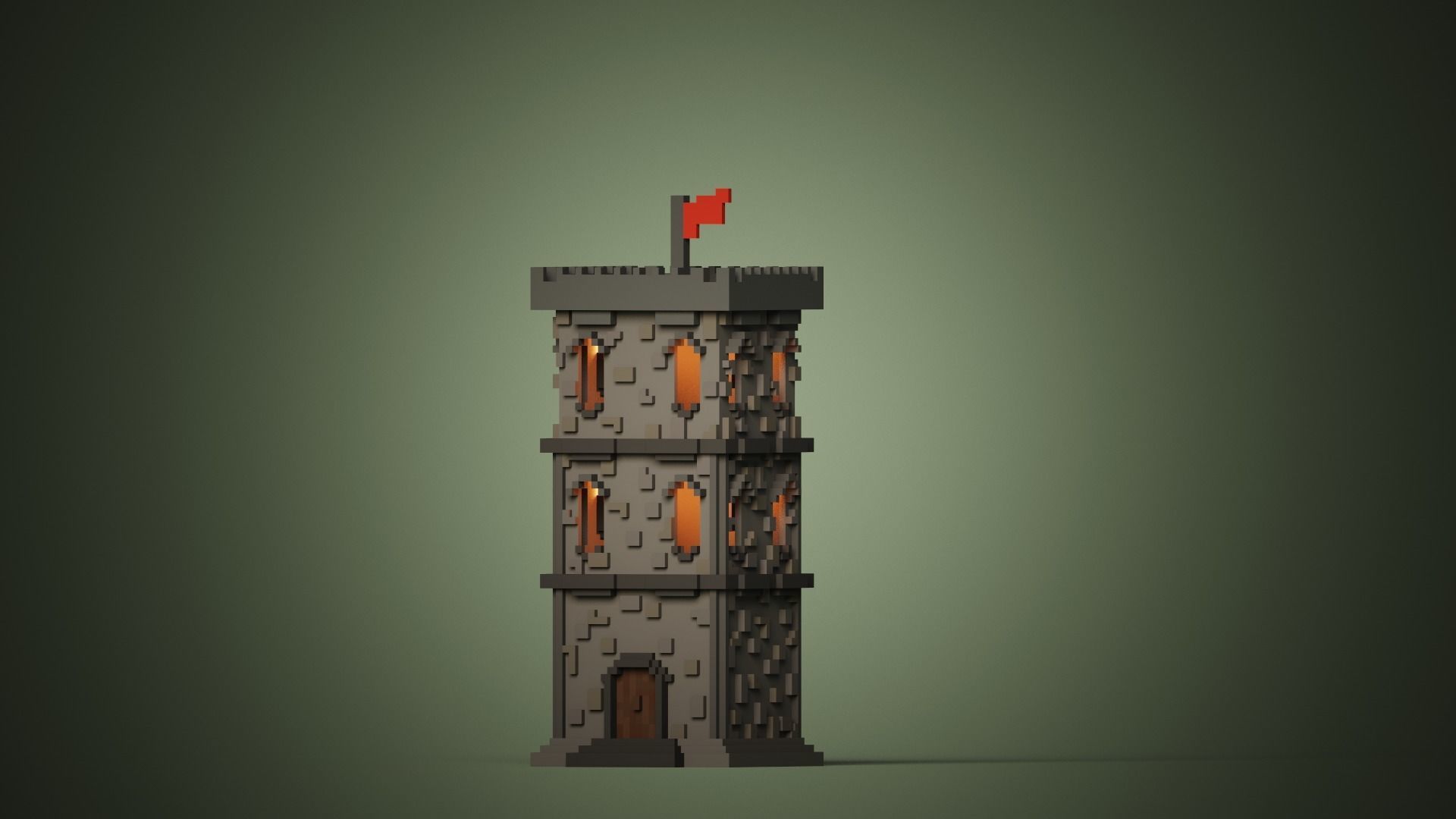 WatchTower lego tower Low-poly 3D model_1