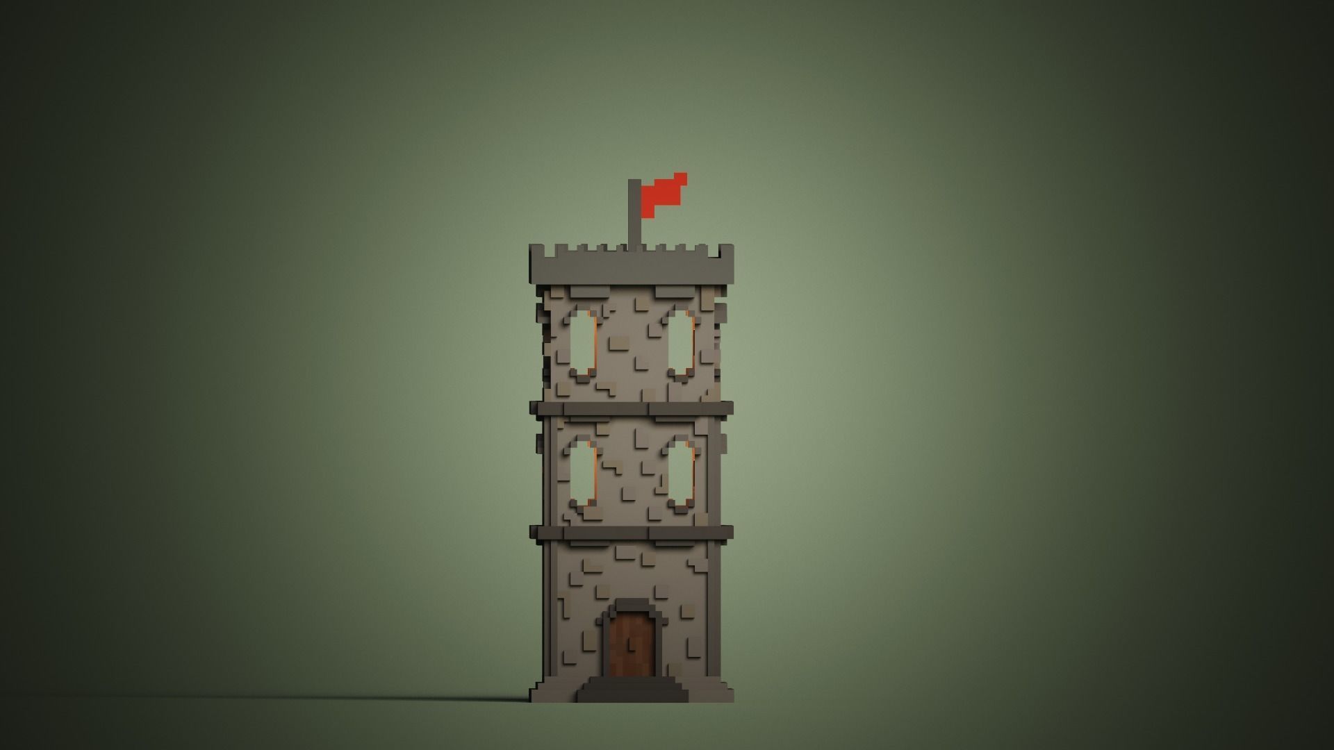 WatchTower lego tower Low-poly 3D model_3