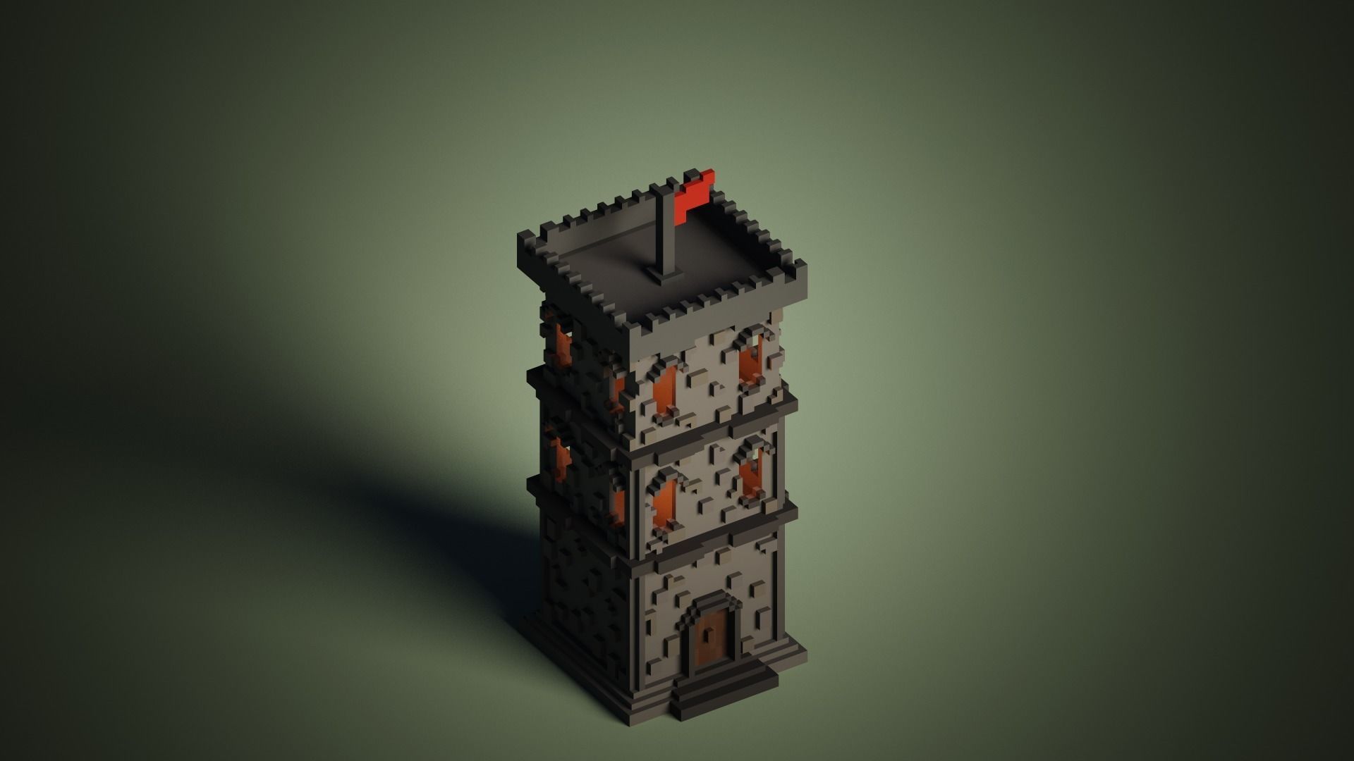 WatchTower lego tower Low-poly 3D model_2