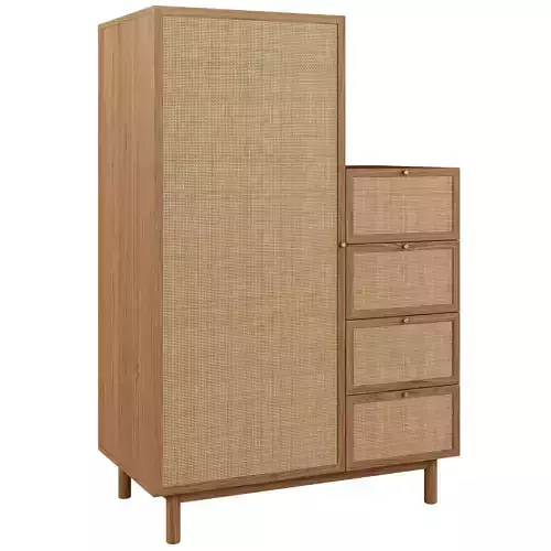 Pavia Single Wardrobe with Drawers