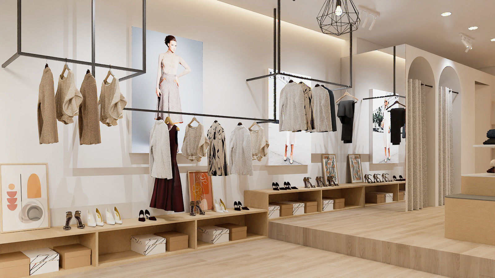 Shop clothes -Minimalist Design  Low-poly 3D model_1