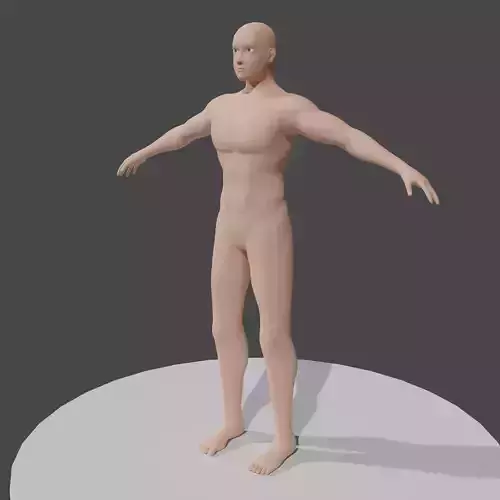 Basic male body base mesh mid high poly 3D model