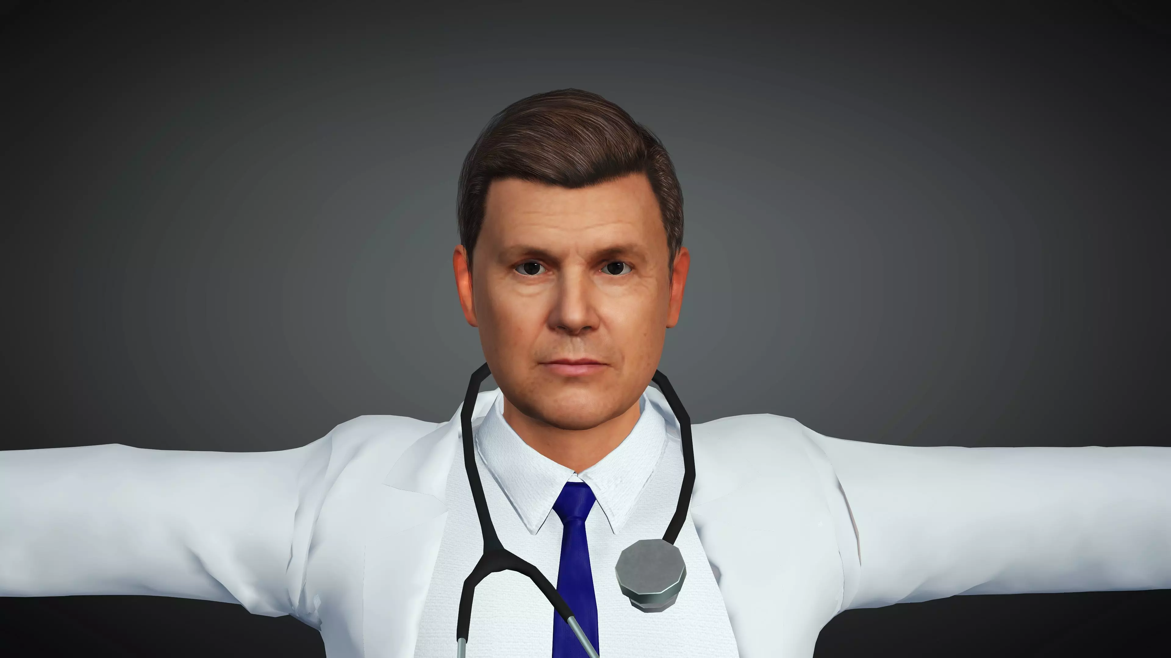 Doctor Realistic and Rigged Character Game Ready 3D model_0
