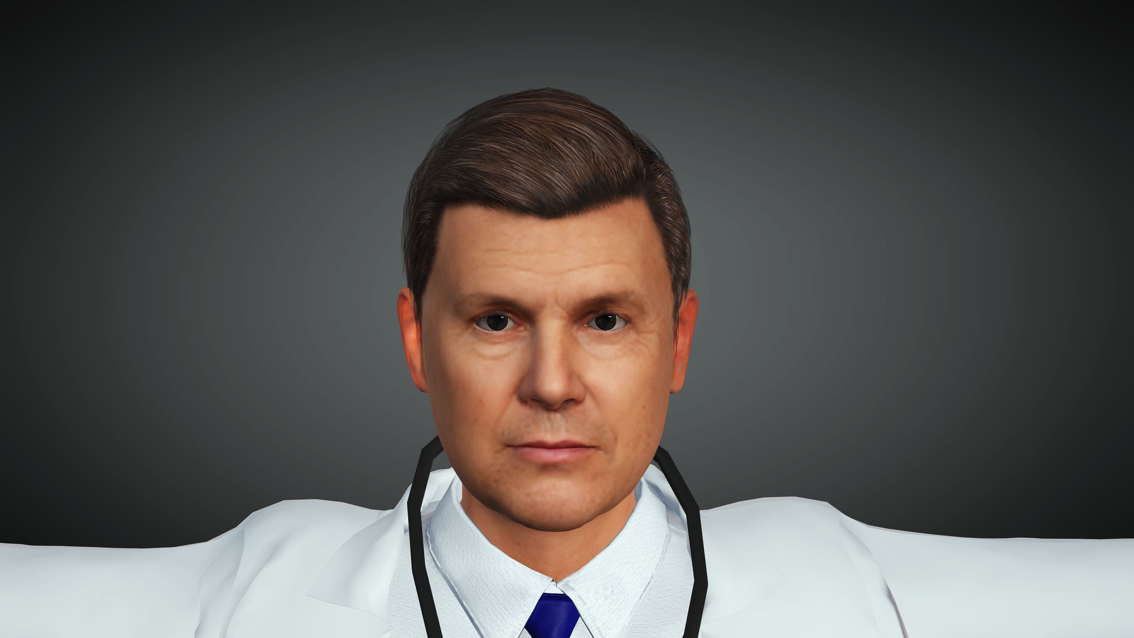 Doctor Realistic and Rigged Character Game Ready 3D model_8