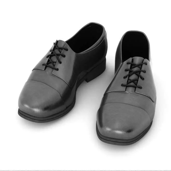 Black Mens Shoes 3D model_0