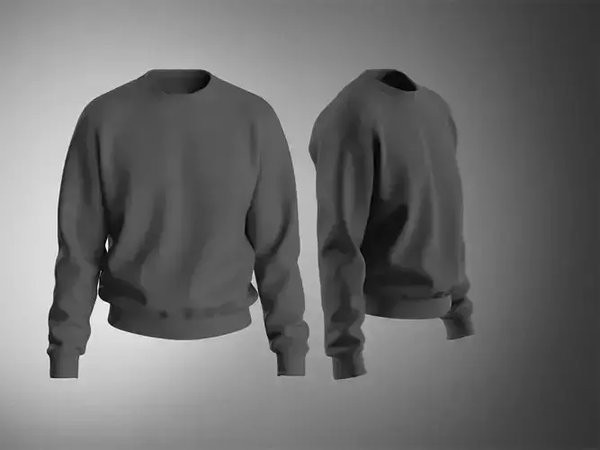 Crewneck sweat - male 3D model