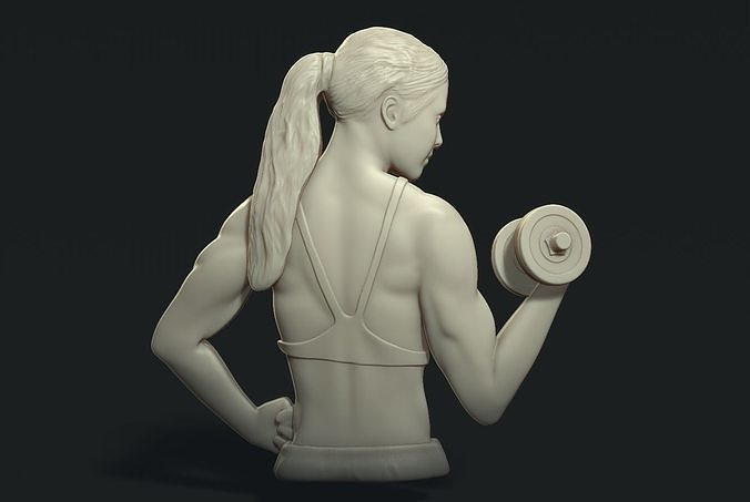 Female Bodybuilder Bas Relief 3D print model