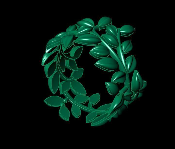 Leaf Ring 3D print model_8