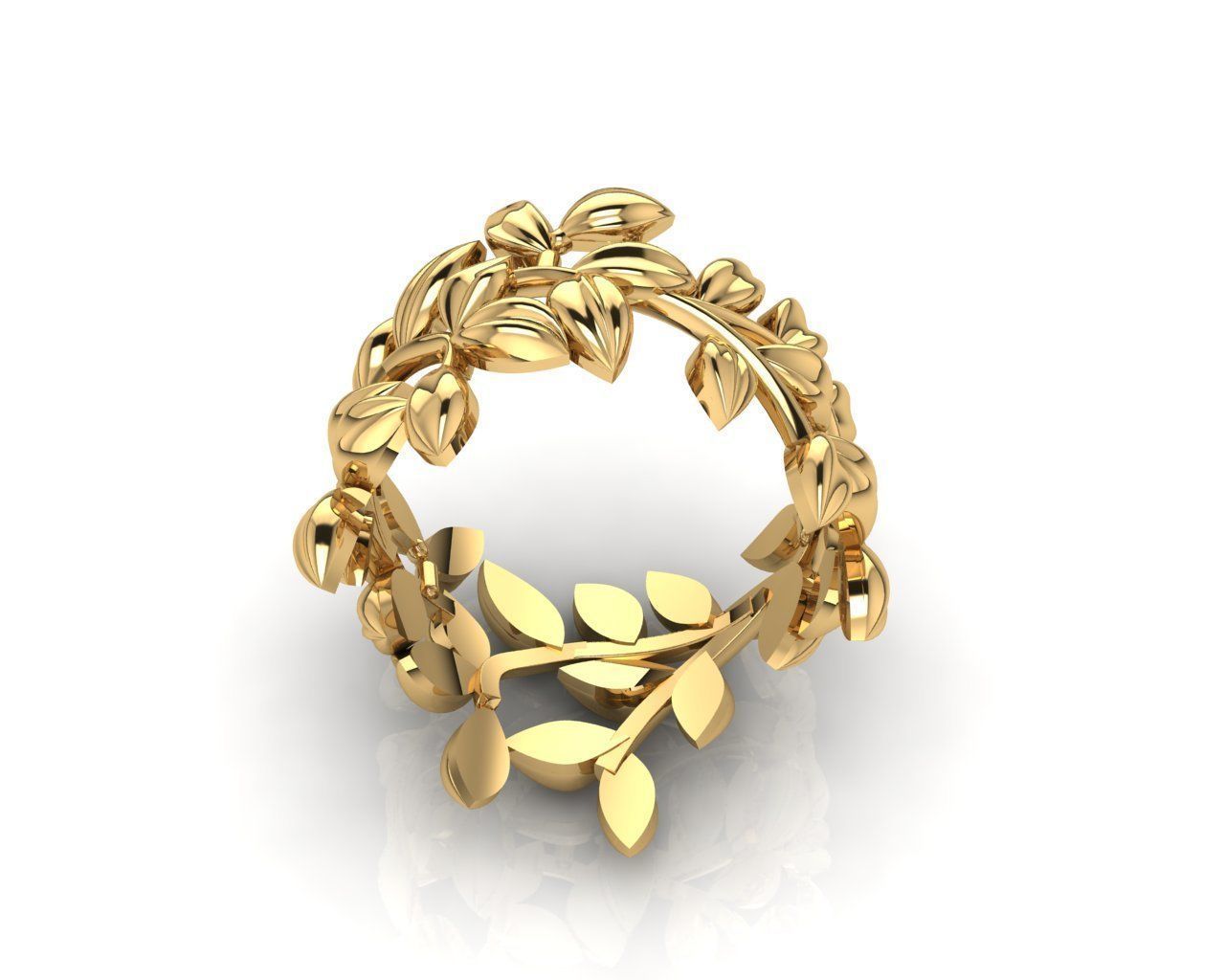 Leaf Ring 3D print model_6