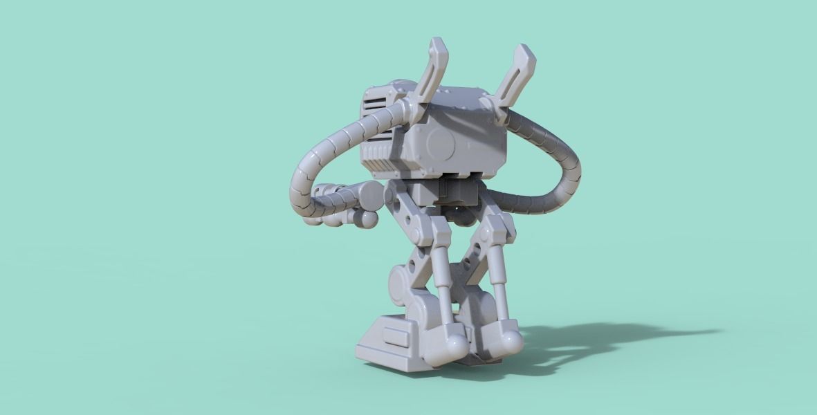 robot shooter 3D print model_4