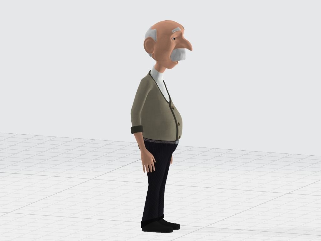 Old Man character Low-poly 3D model_2