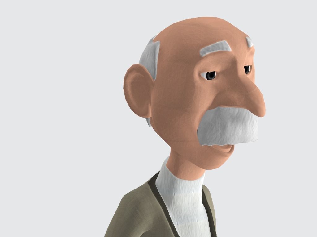 Old Man character Low-poly 3D model_1