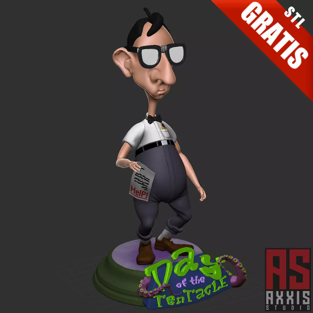 FREE Day of the Tentacle bernard bernoulli for 3D Printing FREE Free 3D print model