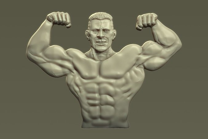 Male Bodybuilder Bas Relief 3D print model