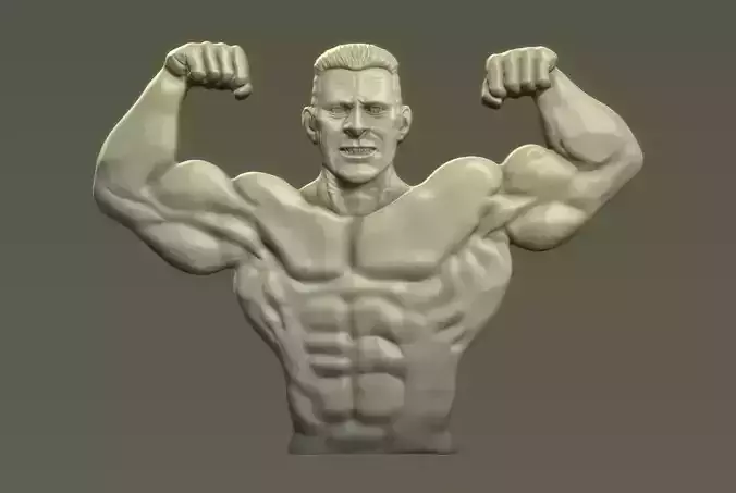 Male Bodybuilder Bas Relief 3D print model