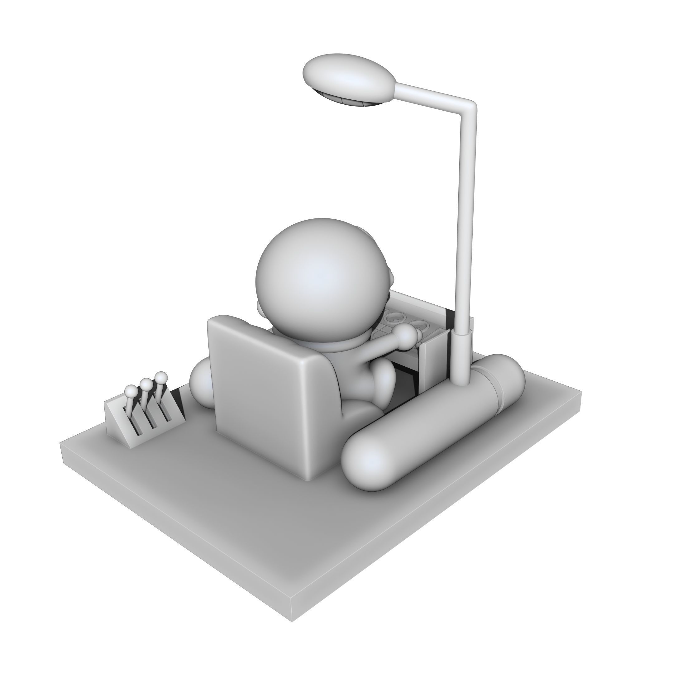 Doraemon and Time Machine 3D print model_1