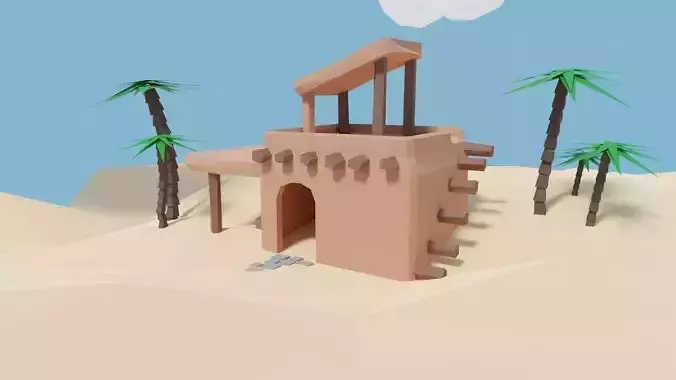 Low Poly Desert Hut