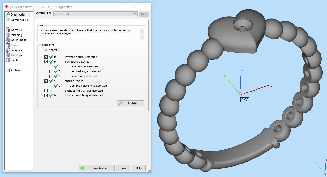 Ring one heart with stones R 0321 printable 3d model 3D print model_19