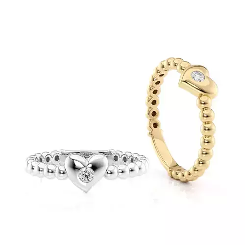 Ring one heart with stones R 0321 printable 3d model 3D print model