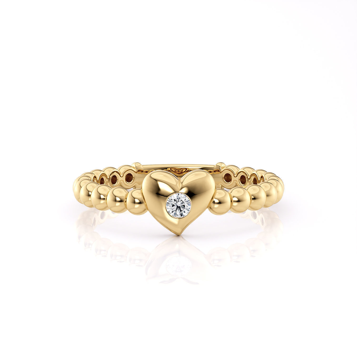 Ring one heart with stones R 0321 printable 3d model 3D print model_8