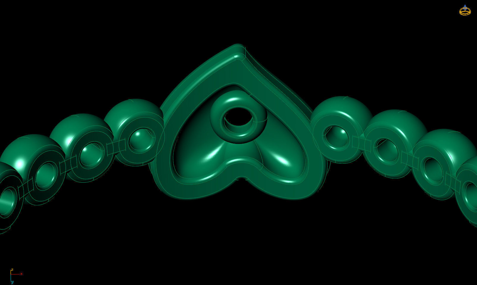 Ring one heart with stones R 0321 printable 3d model 3D print model_17