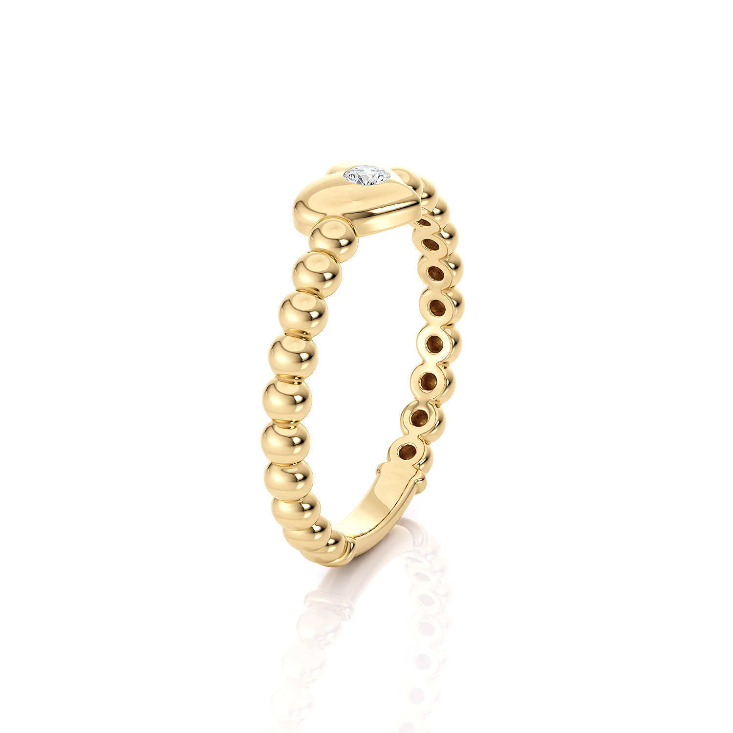 Ring one heart with stones R 0321 printable 3d model 3D print model_9