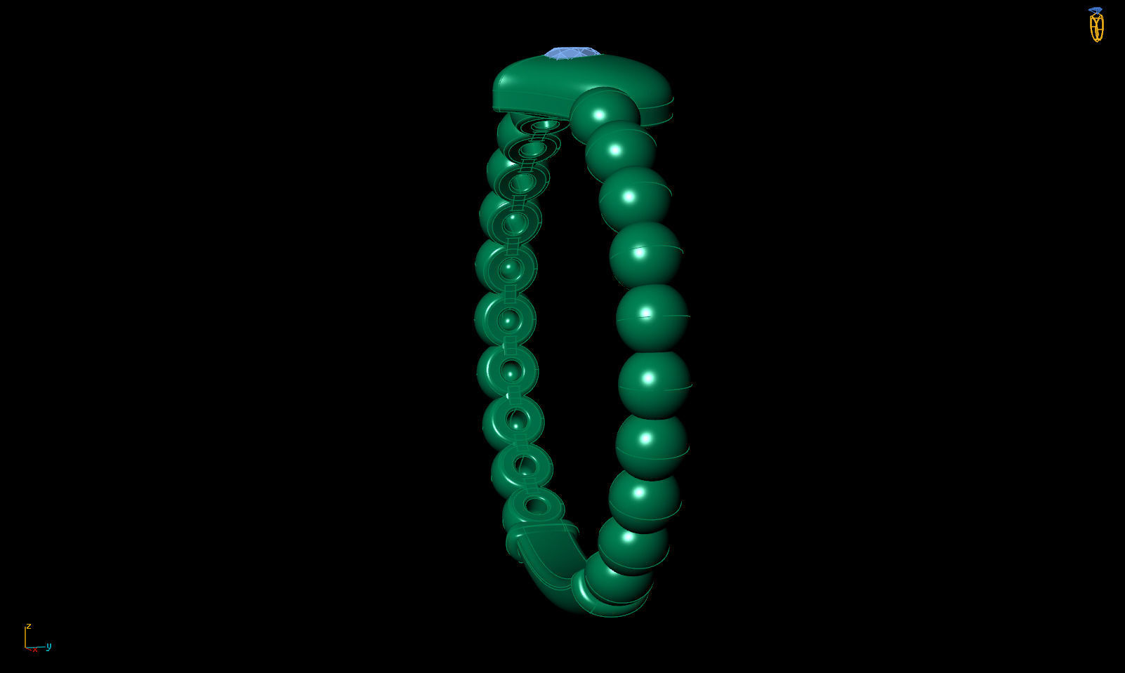 Ring one heart with stones R 0321 printable 3d model 3D print model_15