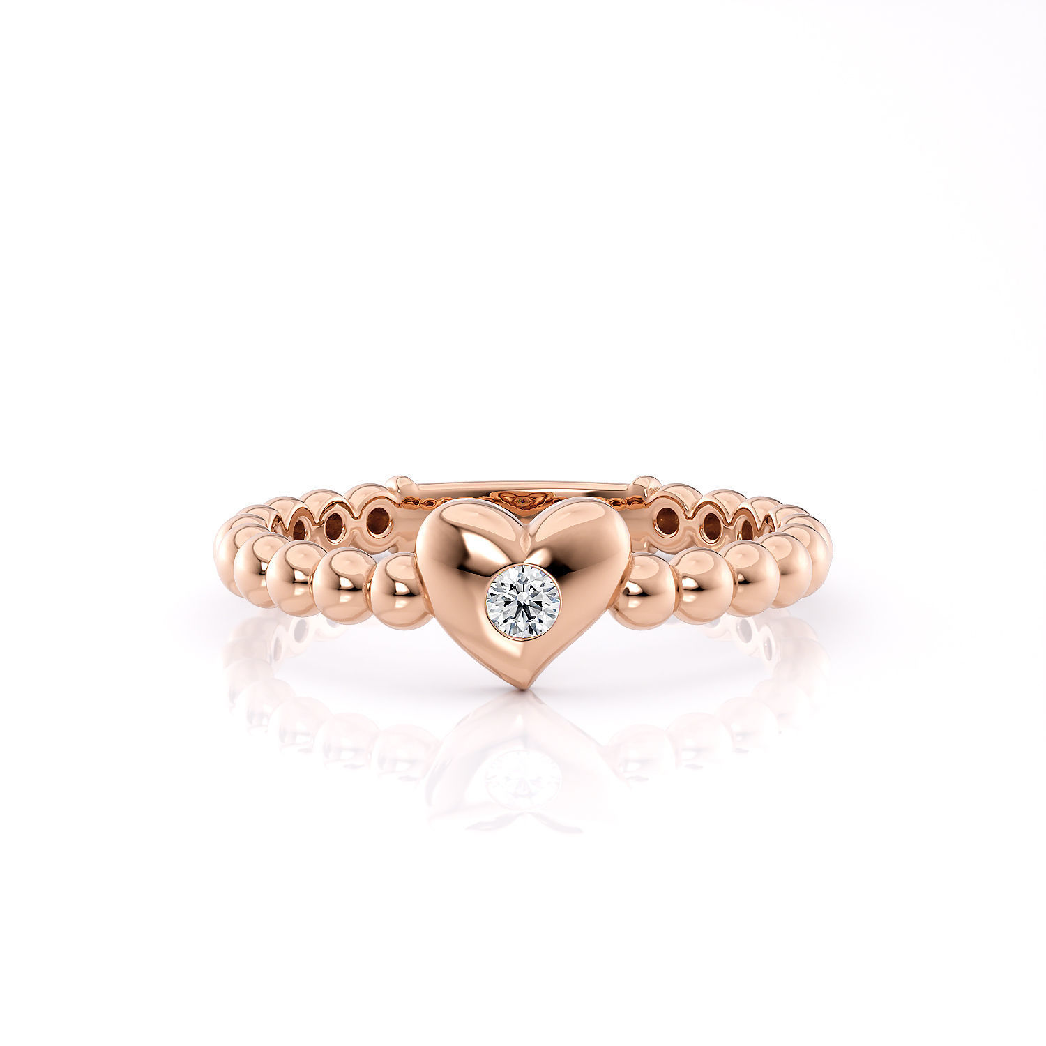 Ring one heart with stones R 0321 printable 3d model 3D print model_2