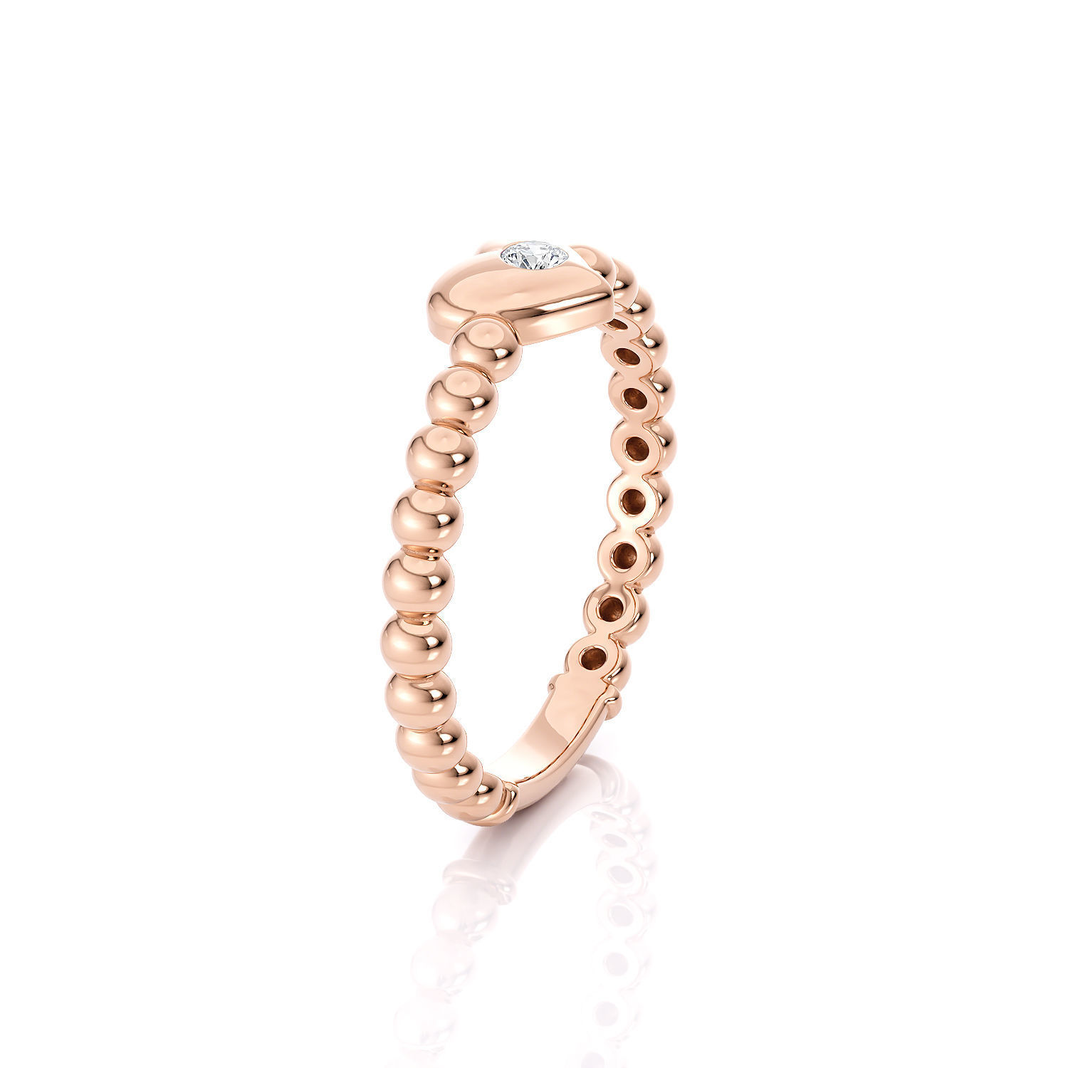 Ring one heart with stones R 0321 printable 3d model 3D print model_3