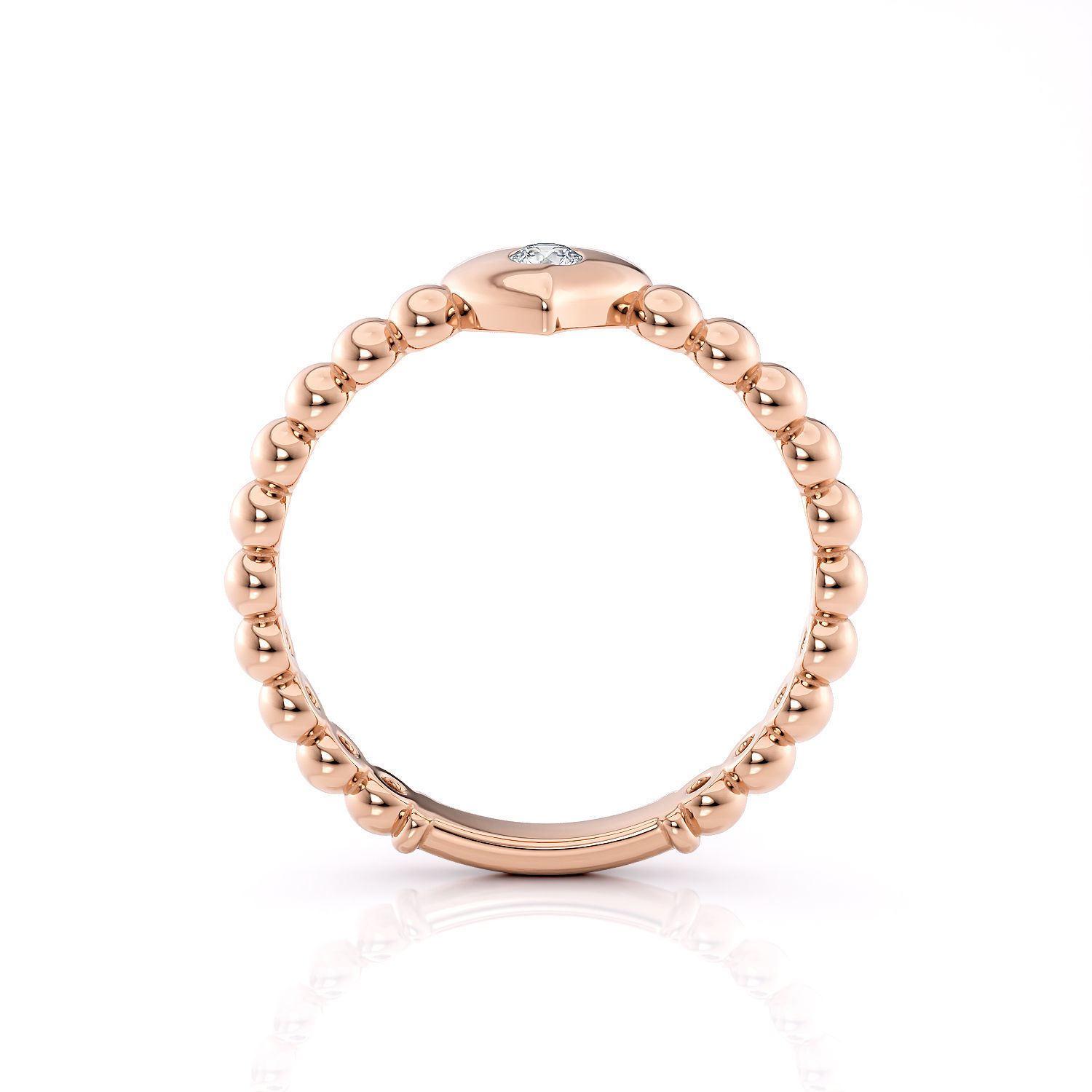 Ring one heart with stones R 0321 printable 3d model 3D print model_4